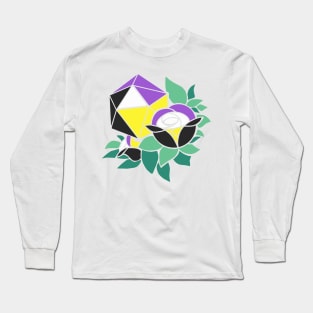 Pretty Poly Rose Nonbinary Pride Long Sleeve T-Shirt